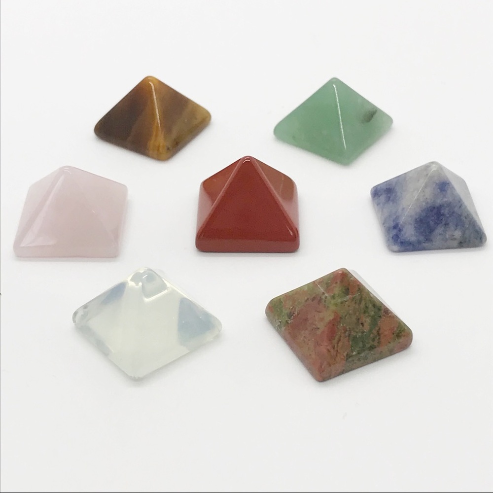 7-Pc Natural Crystal Quartz Healing Stone Set NWOT - Picture 3 of 7